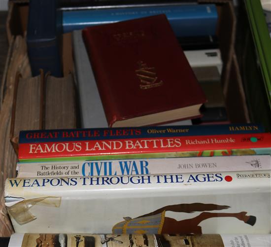 Box of books on battles